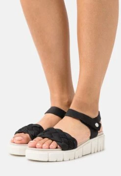 Caprice Sandalen Met Plateauzool - Black