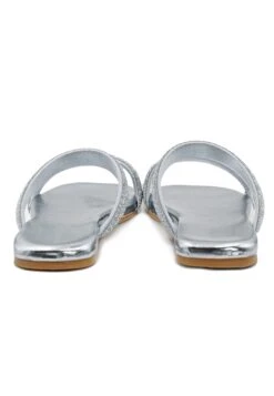 Yakirah With Thick Diamante Detailed - Muiltjes - Silver Metallic -Mode Schoenen 1ac1532b6bc64fea856fa73eb2c60eb2