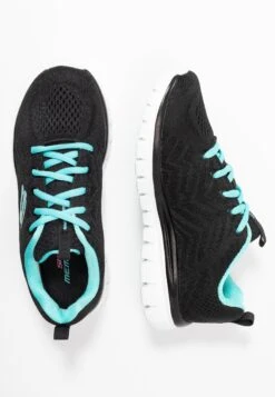 Skechers Graceful - Sneakers Laag - Black/Turquoise -Mode Schoenen 2f93fd9367bd49ec8563e0ae21a94755