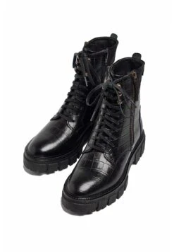 Pod Lola - Veterboots - Black Croc -Mode Schoenen 382c4f8419fc46c486e272ca4876e220
