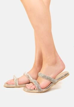 Yakirah With Thick Diamante Detailed - Muiltjes - Silver Metallic