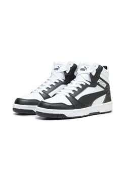 Puma Rebound Unisex - Sneakers Hoog - White Black Shadow Gray White -Mode Schoenen 4298075c628c49b8925001ceaea62fc7