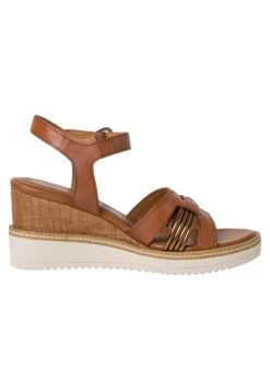 Tamaris Sandalen Met Sleehak - Cognac/Copper -Mode Schoenen 42e90710a4eb48cc9f7097044529e747