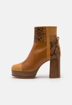 See By Chloé Irine Platfrom Bootie - Enkellaarsjes Met Plateauzool - Tan