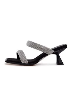 1663 - Cesare Gaspari Jewel High Heeled Sandals Suede Jewel High Heeled Sandals - Sandals - Cesare Gaspari - Muiltjes Met Hak - Black -Mode Schoenen 5cbcaf07654548b9832acc44c2f75e9d