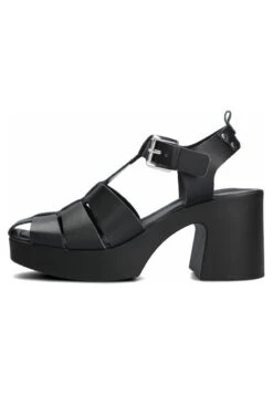 7819-Maat - Sandalen Met Plateauzool - Zwart