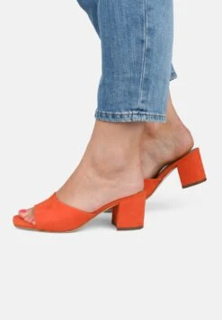 Mode Schoenen 44 Lena- Muiltjes Met Hak - Orange
