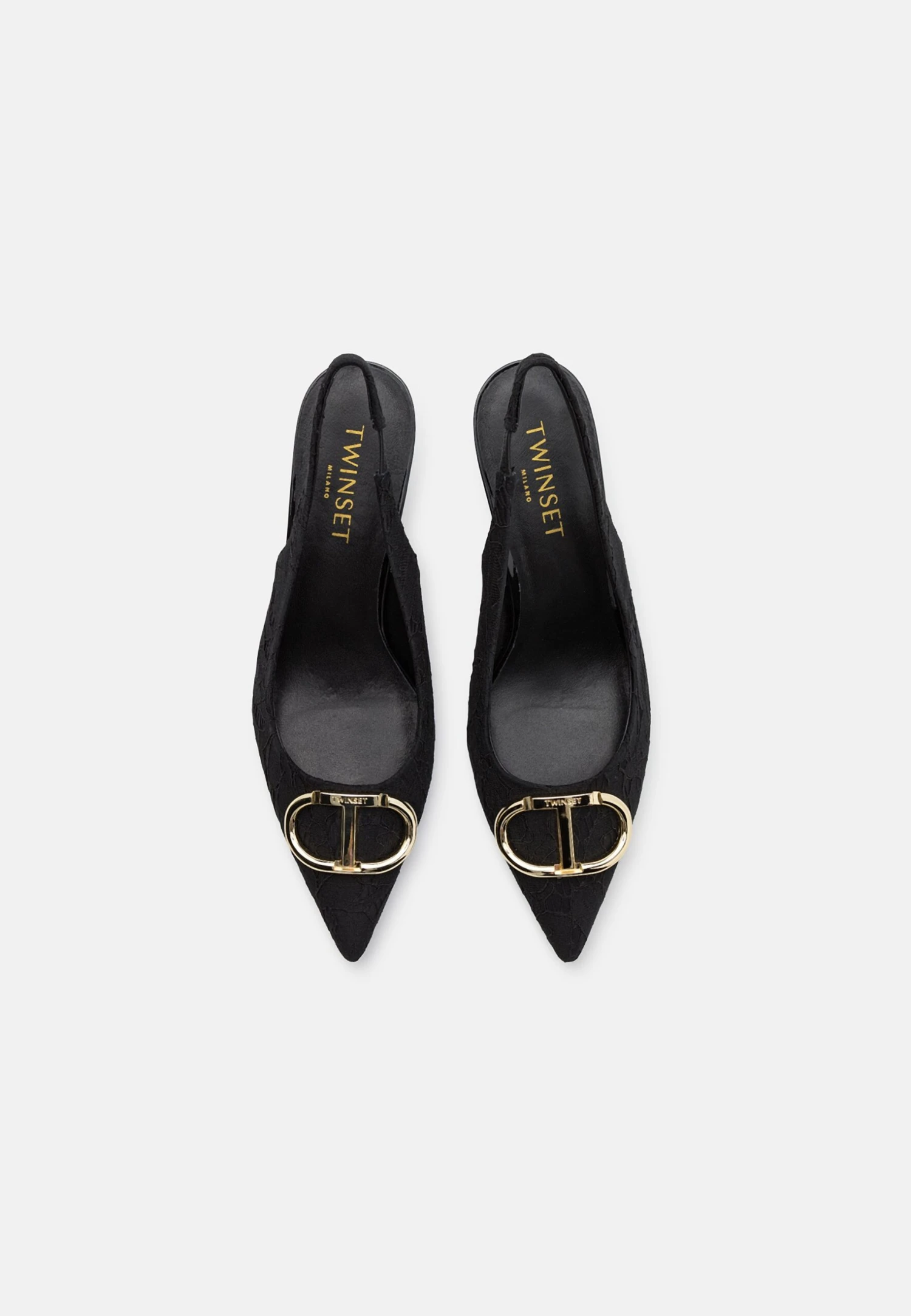TWINSET Scarpa Slingback Con Tacco In Pizzo - Klassieke Pumps - Nero 6 TWINSET Scarpa Slingback Con Tacco In Pizzo - Klassieke Pumps - Nero - Afbeelding 4