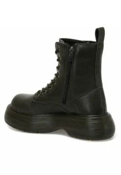 Rock- Enkellaarsjes Met Plateauzool - Khaki -Mode Schoenen 8e6401e3595e457388ce88ca660499d8