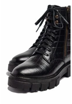 Pod Lola - Veterboots - Black Croc -Mode Schoenen 8fff0684bcf9447ba6baaec62fda3130