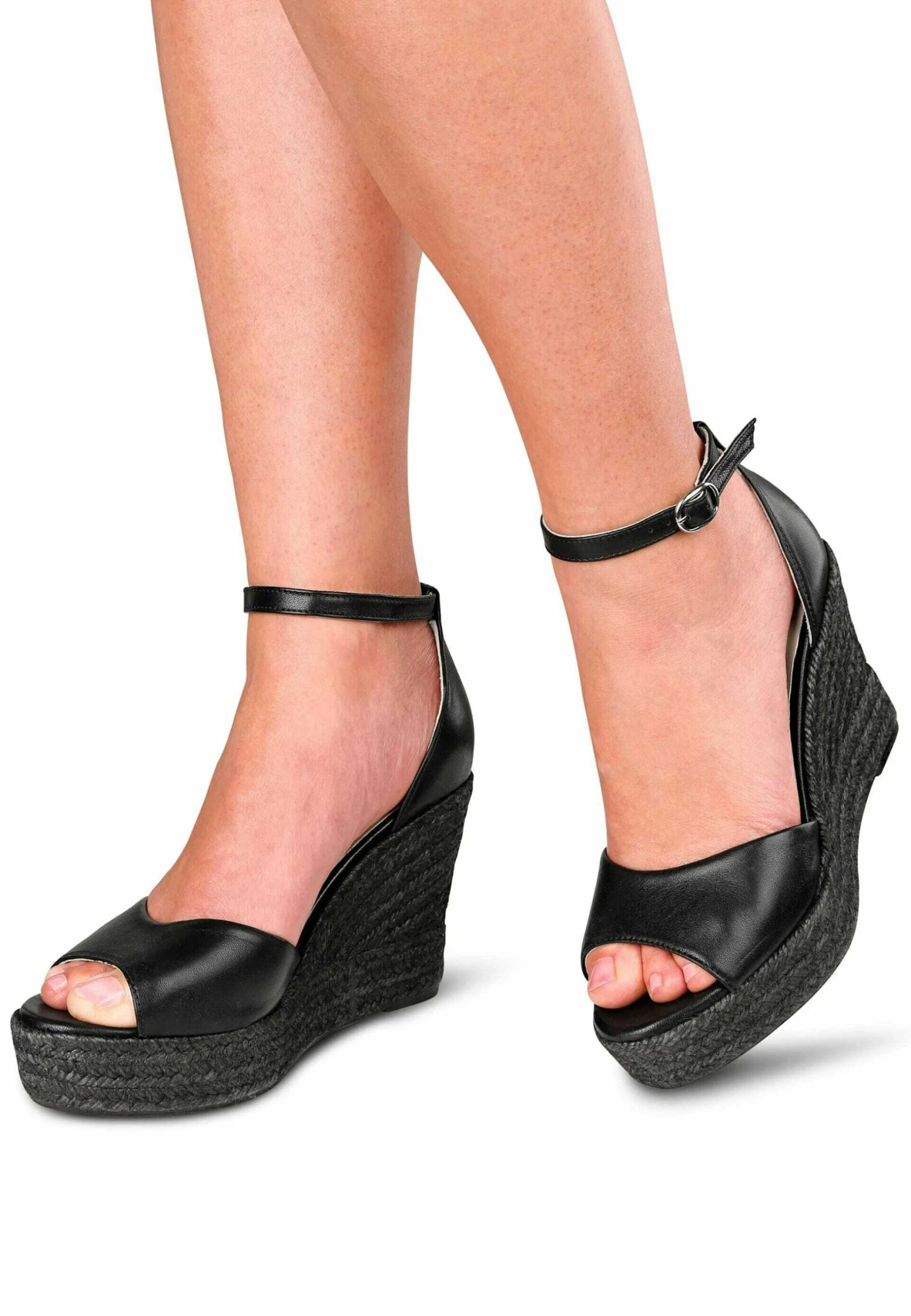 Sandalen Met Sleehak - Schwarz 3 Sandalen Met Sleehak - Schwarz