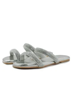 Yakirah With Thick Diamante Detailed - Muiltjes - Silver Metallic -Mode Schoenen d050d36ff4914d3692cd8074a5de3443