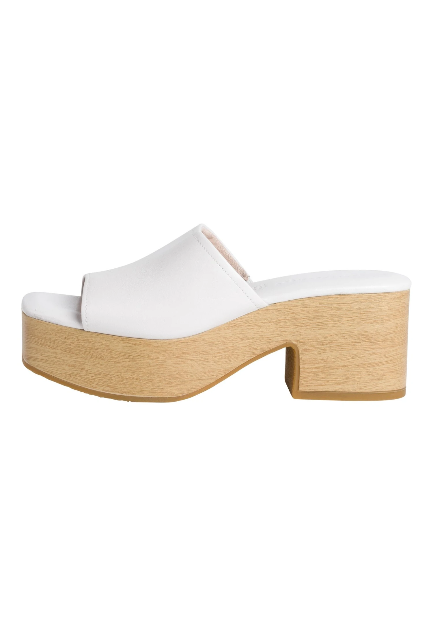 Tamaris Muiltjes Met Hak - White Leather 3 Tamaris Muiltjes Met Hak - White Leather