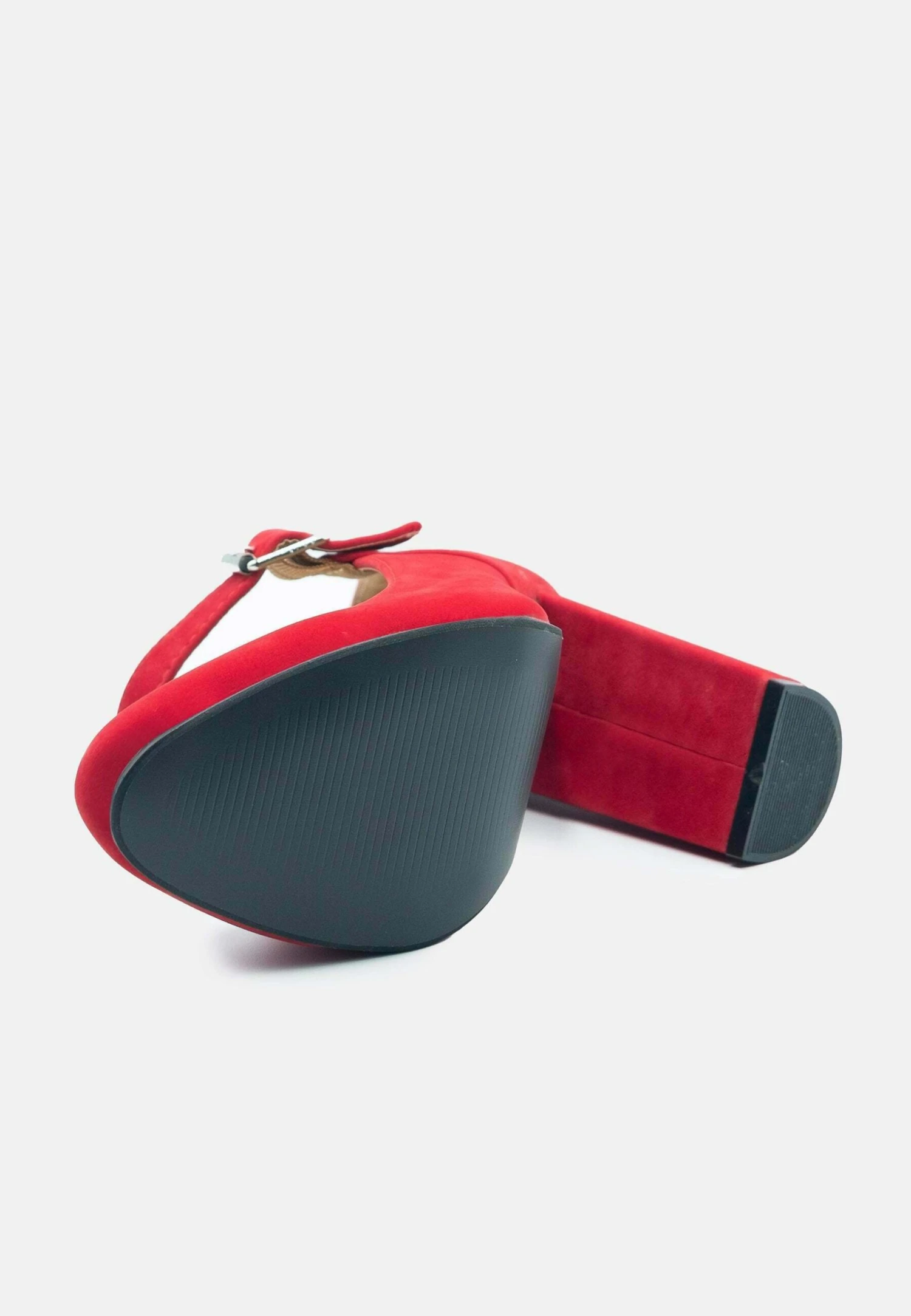 Michelle With Front Buckle Strap - Hoge Hakken - Red Suede 8 Michelle With Front Buckle Strap - Hoge Hakken - Red Suede - Afbeelding 6