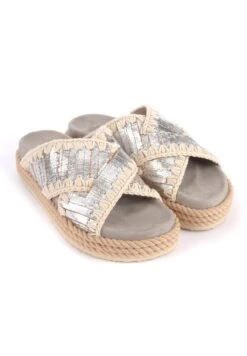 Mou Rope Bio In Pelle Silver Con Ricamo - Muiltjes - Argento 8 Mou Rope Bio In Pelle Silver Con Ricamo - Muiltjes - Argento -Mode Schoenen e3303319d618443aaf8b43e7d6f35841