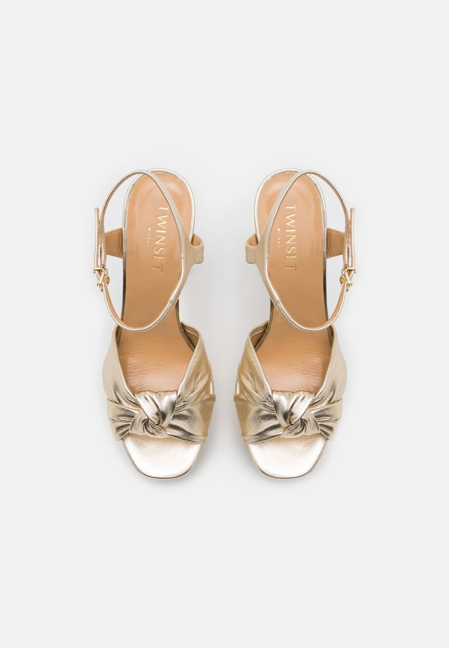 TWINSET Con Dettaglio Nodo Effetto Metallizzato - Sandalen Met Hoge Hak - Oro Laminato 8 TWINSET Con Dettaglio Nodo Effetto Metallizzato - Sandalen Met Hoge Hak - Oro Laminato - Afbeelding 6