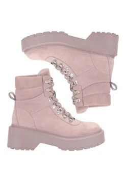 Ekonika Schnürstiefeletten - Enkellaarsjes Met Plateauzool - Lilac -Mode Schoenen fed8296a526c47ffbdd279e255bad570